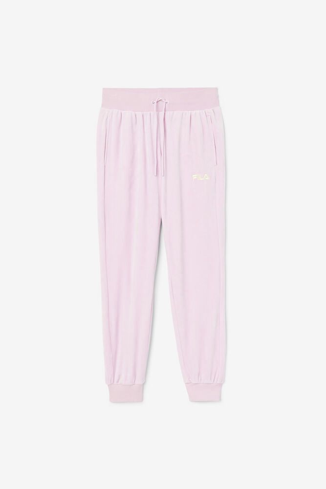 Fila Zura Velour Jogger Pink Pants Womens - NZ 93748-ICAR